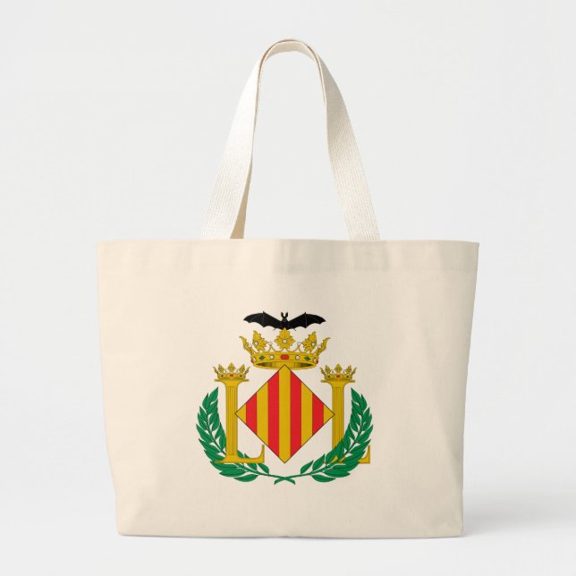 Valencia Coat Of Arms Large Tote Bag (Front)