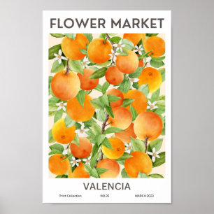 Valencia Colourful Flower Market  Poster