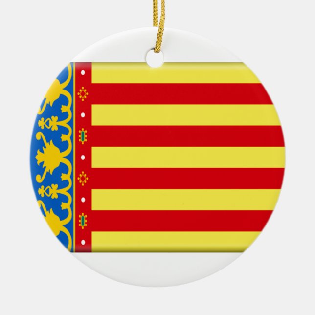 Valencia Flag Ceramic Tree Decoration (Front)