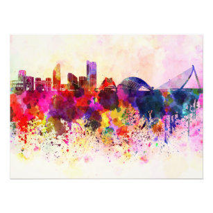 Singapore skyline in watercolor background Samsung S10 Case