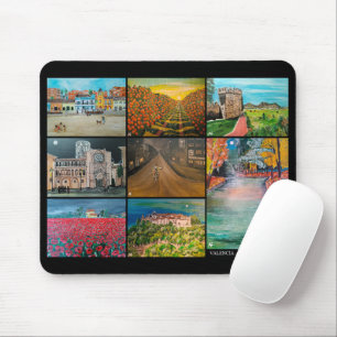 Valencia Spain Collage Painting by Alfred Fox Mouse Mat