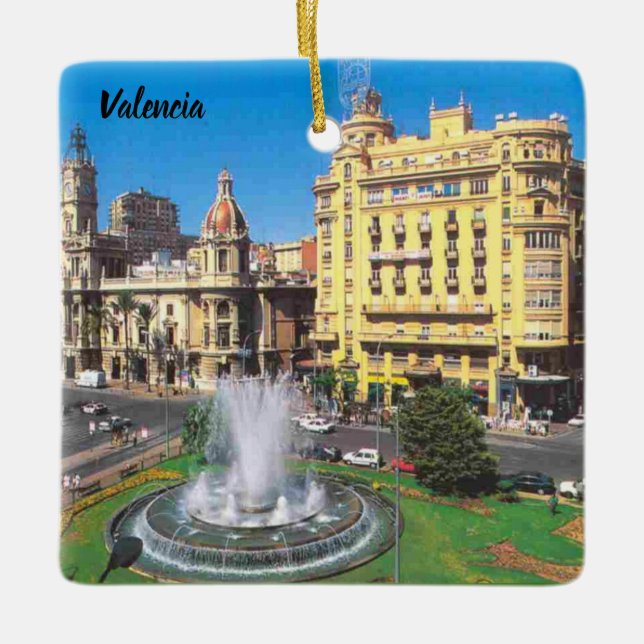 Valencia Spain Custom Panoramic Ornament (Front)