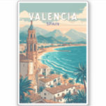Valencia Spain Illustration Travel Art Vintage<br><div class="desc">Valencia retro vector travel design. From the futuristic City of Arts and Sciences to the lively streets of the Old Town,  Valencia offers an exciting mix of culture,  cuisine,  and seaside beauty.</div>