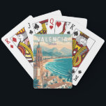 Valencia Spain Illustration Travel Art Vintage Playing Cards<br><div class="desc">Valencia retro vector travel design. From the futuristic City of Arts and Sciences to the lively streets of the Old Town,  Valencia offers an exciting mix of culture,  cuisine,  and seaside beauty.</div>