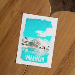 Valencia Spain L’Hemisfèric Postcard<br><div class="desc">Beautiful Valencia Spain watercolor postcard showing the unique architecture of the L’Hemisfèric building. This product can be personalised. Great souvenir and gift idea.</div>