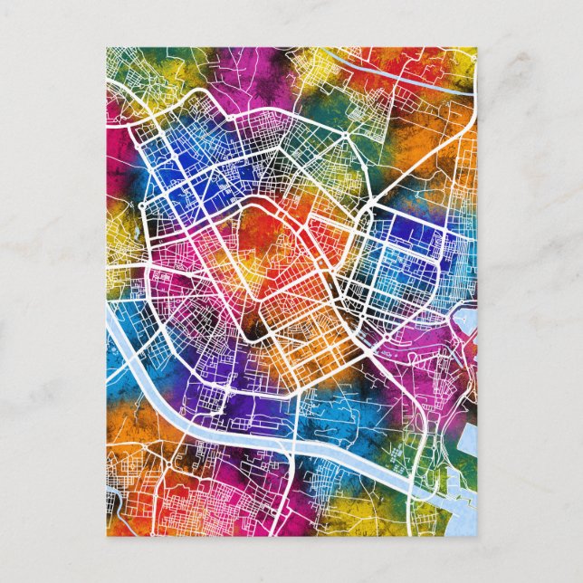 Valencia Spain Map Postcard (Front)