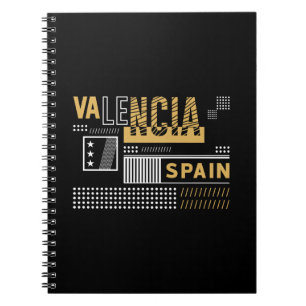 Valencia Spain Modern Typography Travel Design Notebook