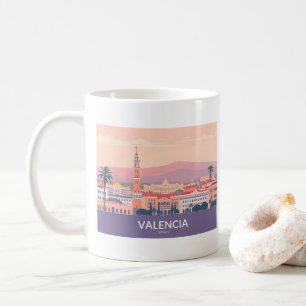 Valencia Spain Old Town Pastel Travel Coffee Mug