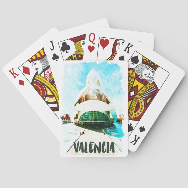 Valencia Spain Palau de les Arts Reina Sofía Playing Cards (Back)