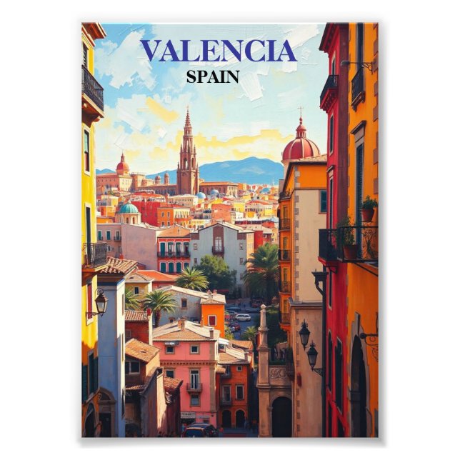 Valencia Spain Travel Art Vintage Photo Print (Front)
