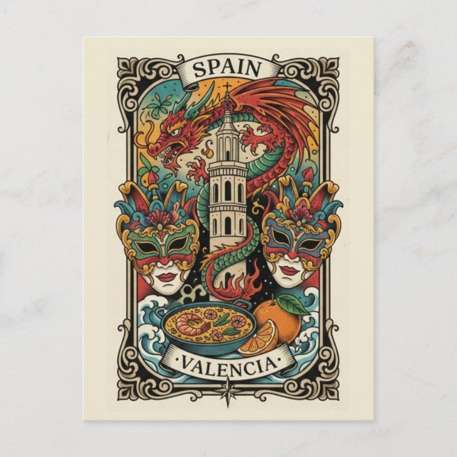 Valencia Spain Travel Postcard (Front)