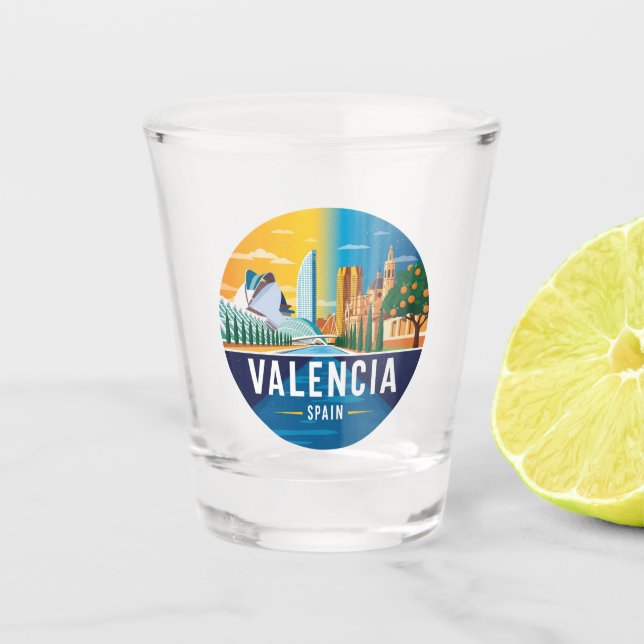 Valencia Spain Travel Shot Glass (Front)