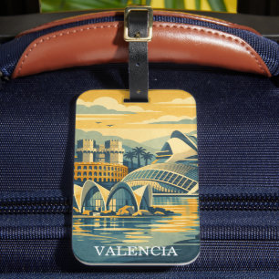Valencia Spain Vintage - Minimalist Colorful Luggage Tag