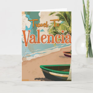 Valencia,Spain Vintage vacation Poster Holiday Card