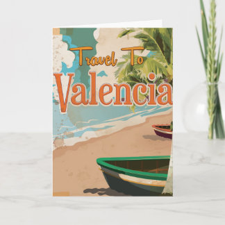 Valencia,Spain Vintage vacation Poster Holiday Card
