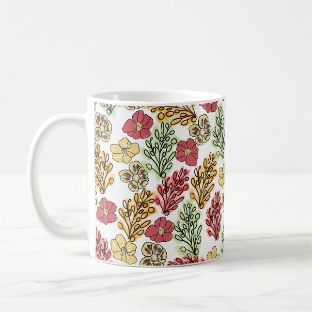 Valencia Spanish Floral and Vines   Coffee Mug (Left)