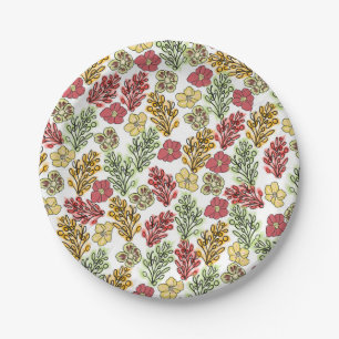 Valencia Spanish Floral and Vines   Paper Plate