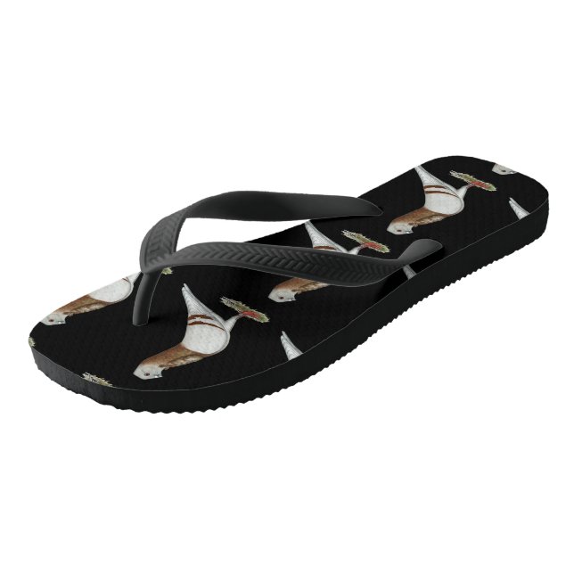 Valencian Figurita Pigeon Flip Flops (Angled)