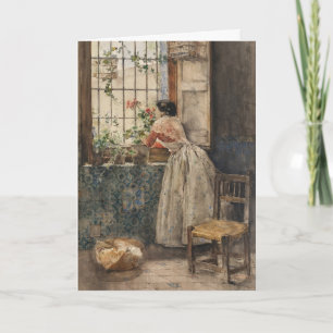 Valenciana a la Reja   Joaquín Sorolla Card