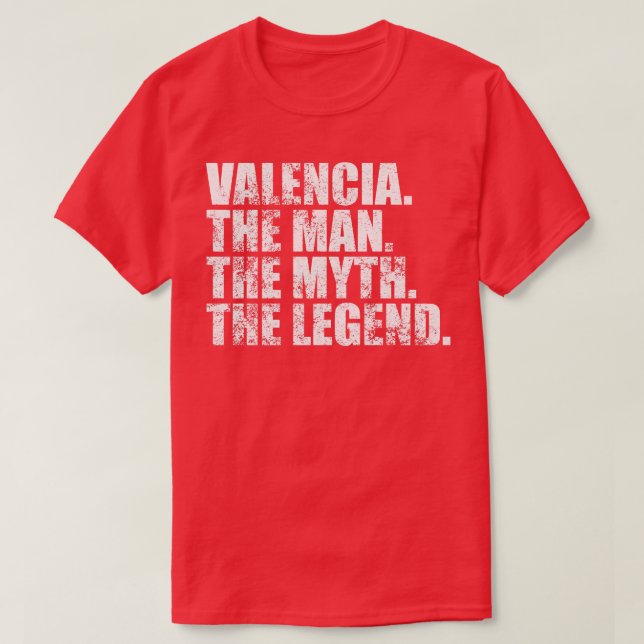 ValenciaValencia Family name Valencia last Name Va T-Shirt (Design Front)