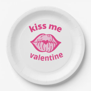 valenitien kiss me my heart paper plate
