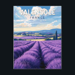 Valensole France Travel Art Vintage Postcard<br><div class="desc">Valensole retro vector travel design. Valensole is a town in the Alpes-de-Haute-Provence region of France. It's located on a plateau in the middle of lavender and almond trees.</div>
