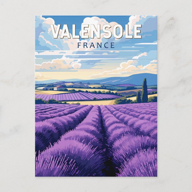 Valensole France Travel Art Vintage Postcard (Front)
