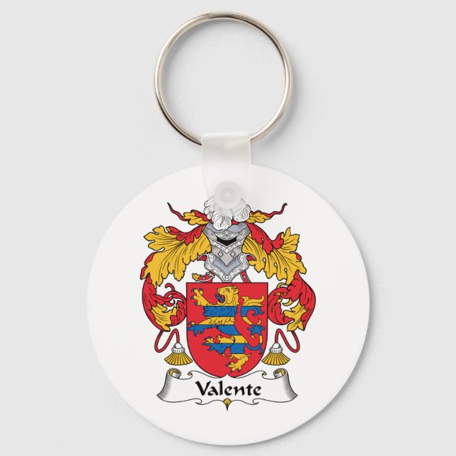 Valente Family Crest Key Ring (Front)