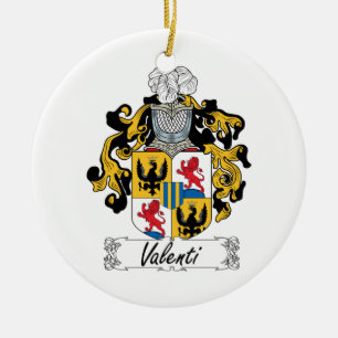 Valenti Family Crest Ceramic Tree Decoration