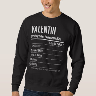 Valentin Serving Size Nutrition Label Calories Sweatshirt