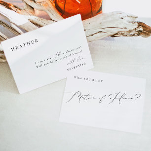 VALENTINA Classic Script Matron of Honour Proposal Invitation