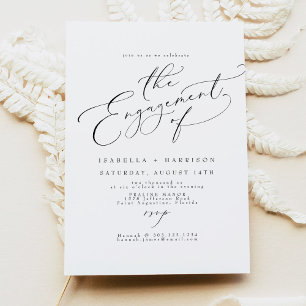 VALENTINA Elegant Minimal Script Engagement Party Invitation
