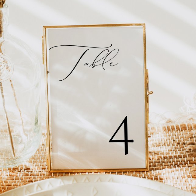 VALENTINA Elegant Minimalist Script Table Number (Creator Uploaded)