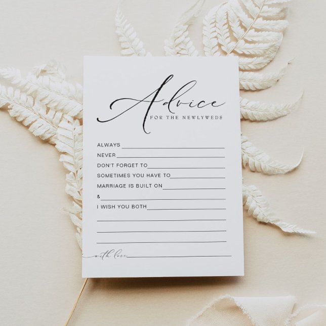 VALENTINA Elegant Script Newlywed Advice Card (Creator Uploaded)