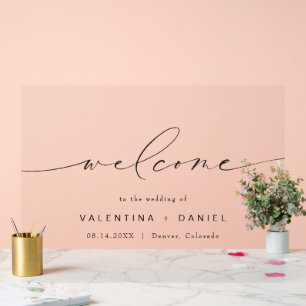 VALENTINA Elegant Script Wedding Welcome Acrylic Sign