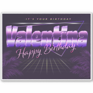 Valentina Name Vorname retro Sticker Geburtstag