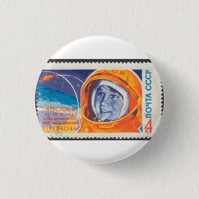 Valentina Vladimirovna 1st Woman in Space 3 Cm Round Badge (Front)
