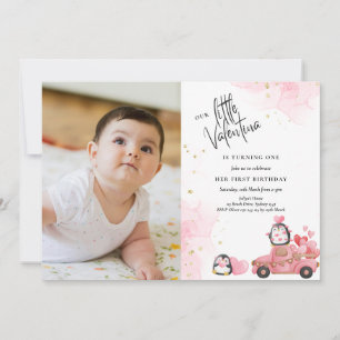 Valentina's first birthday photo invitation