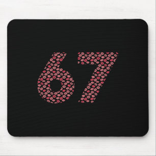 Valentine 67 Funny Kissy Lips Red Lipstick Kiss Si Mouse Mat