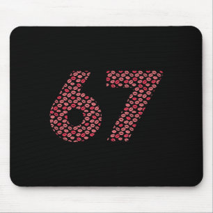 Valentine 67 Funny Kissy Lips Red Lipstick Kiss Si Mouse Mat