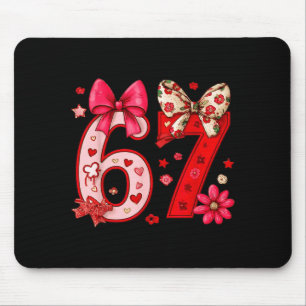Valentine 67 Funny Six Seven Meme Coquette Bow Wom Mouse Mat