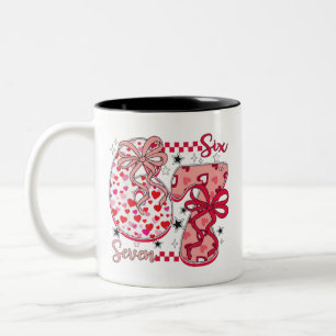 Valentine 67 Six Seven 6 7 Meme Valentines Day  Wo Two-Tone Coffee Mug