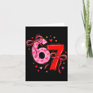 Valentine 67 Six Seven Heart Coquette Bow Valentin Card
