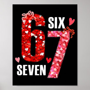 Valentine 67 Six Seven Rose Hearts Bow Valentine’s Poster