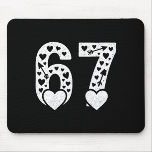Valentine 6-7 Fun 67 Number 6-7 6 7 Valentine Six Mouse Mat