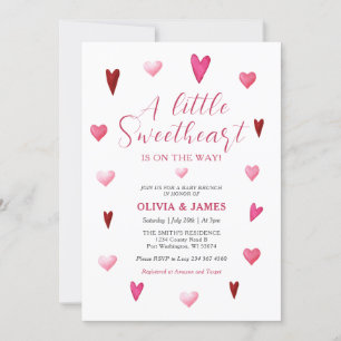  Valentine A Little Sweetheart Baby Shower  Invitation