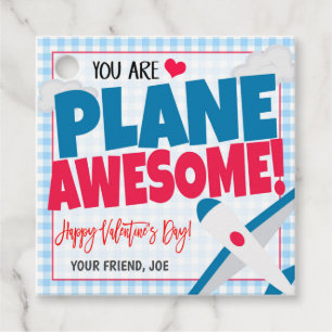 Valentine Aeroplane Gift Tag