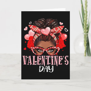Valentine Afro Woman Happy Valentine's Day Messy B Card