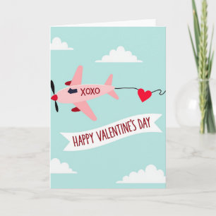 Valentine Airplane Xoxo Card