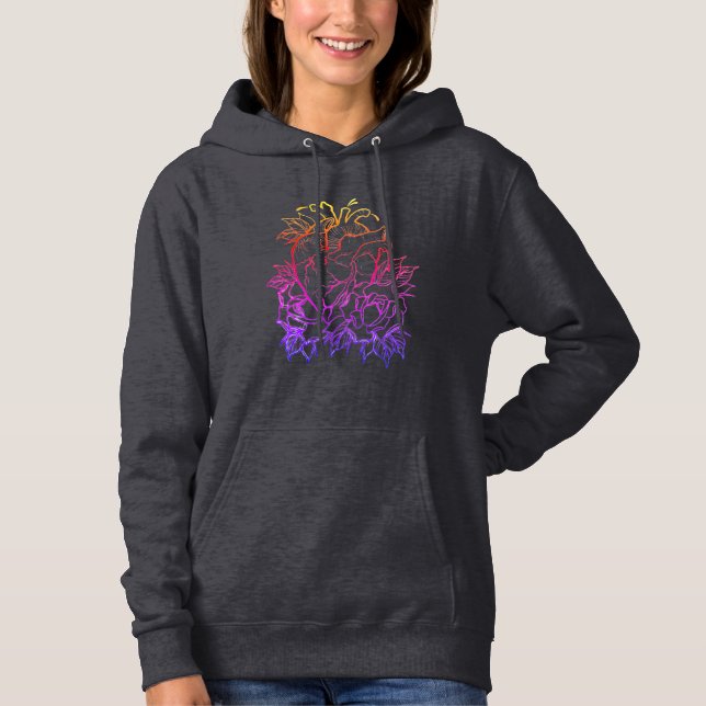 Valentine Anatomical Heart Hoodie black (Front)